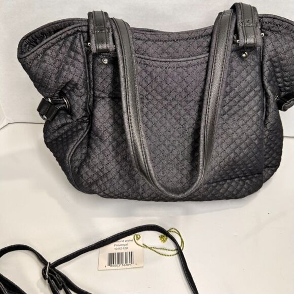 Vera Bradley Solid Shoulder Purse and Matching Crossbody Wallet w/ Wristlet RFID - Picture 6 of 15